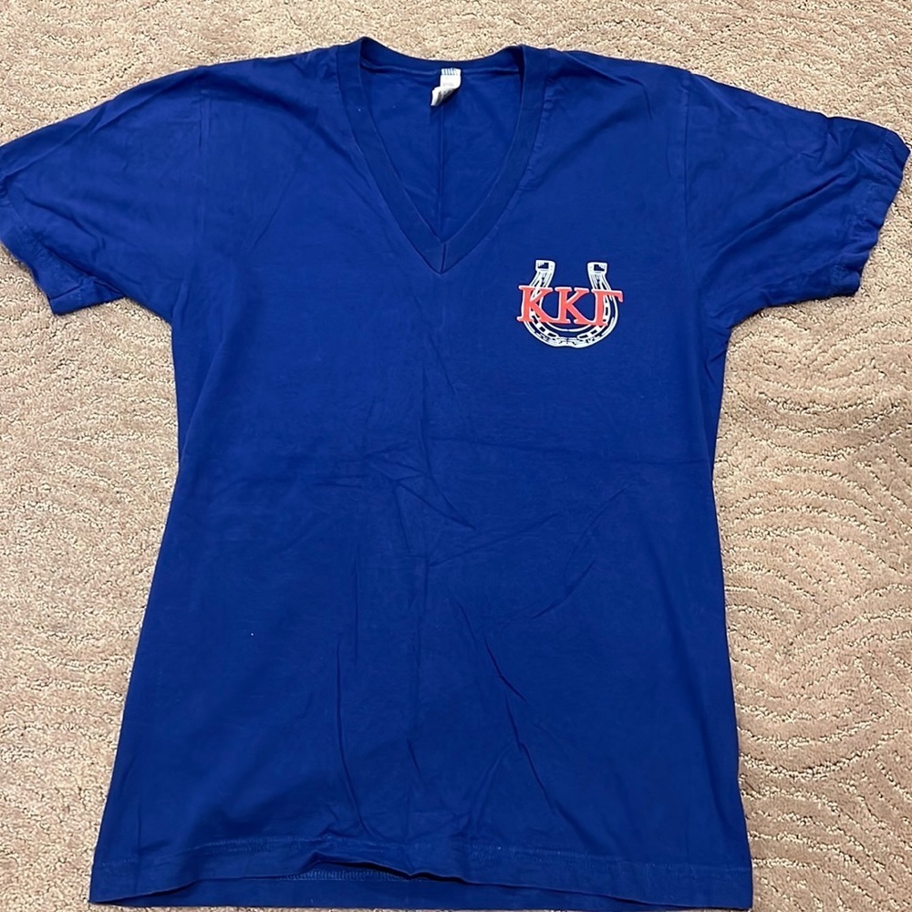 Blue Kappa Kappa Gamma Letter V-Neck T-Shirt